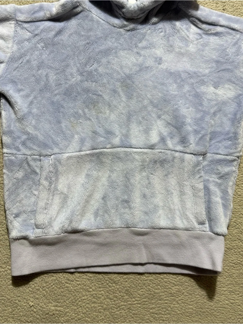 Athleta Girl Hoodie Girls XS (6) Light Blue Soft Fleece Front Pocket Sweater Top